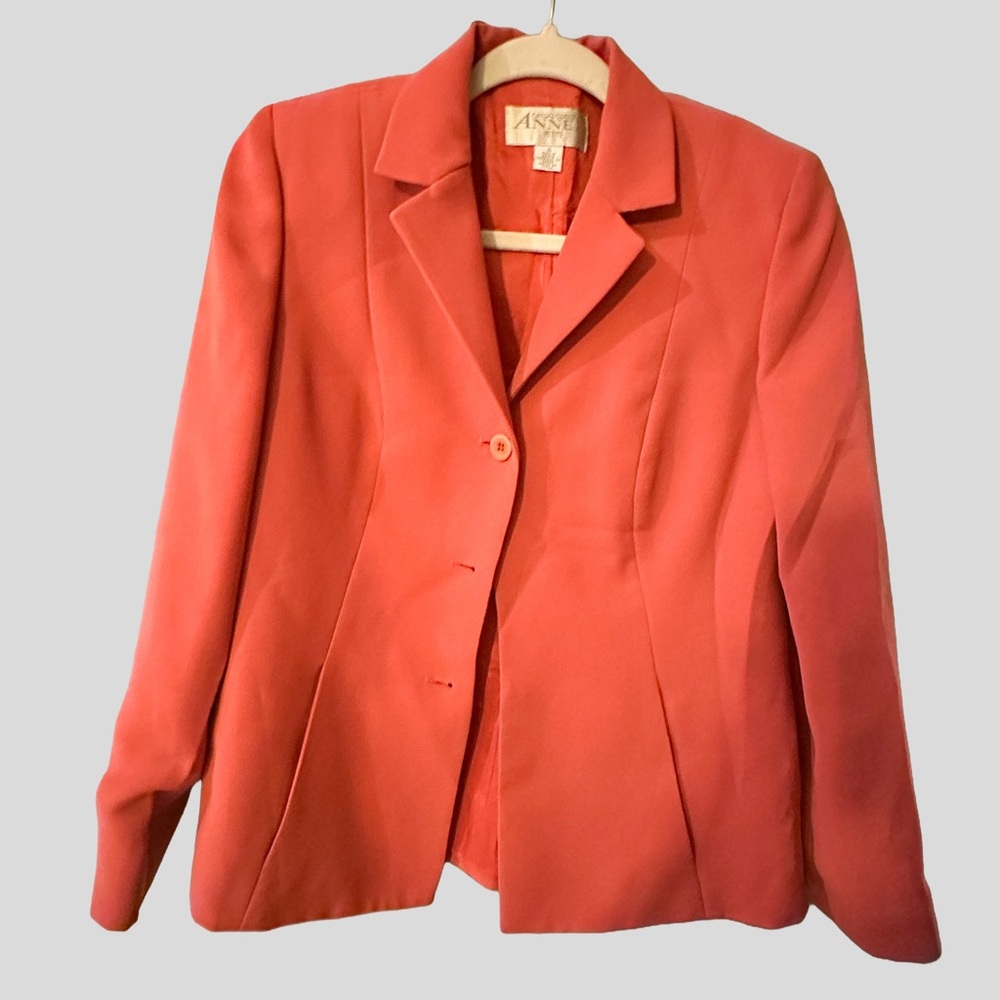 Vintage Casual Corner Annex Petite Coral Blazer Size 4